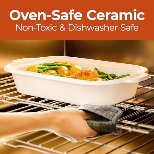 Magnifique 4 Quart Casserole Digital Slow Cooker, Premium Ceramic Bakeware for Oven, Dishwasher Safe Baking Dish,Black - My Kitchen Products