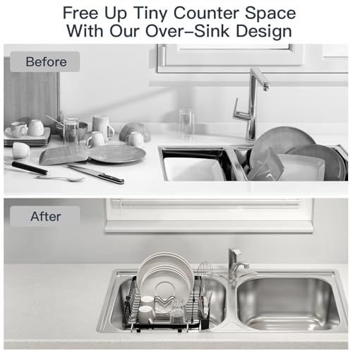 MAJALiS Dish Drying Rack Over The Sink with Utensil Holder - My Kitchen Products