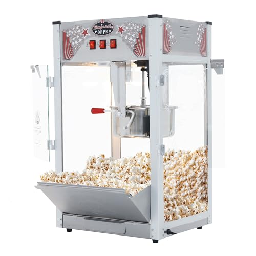 Majestic Popcorn Machine - 16oz Stainless Steel Kettle Makes up to 96 Cups - Electric Popcorn Popper Machine with Scoop, Measuring Cups, Serving Bags and Buckets by Superior Popcorn Company - My Kitchen Products