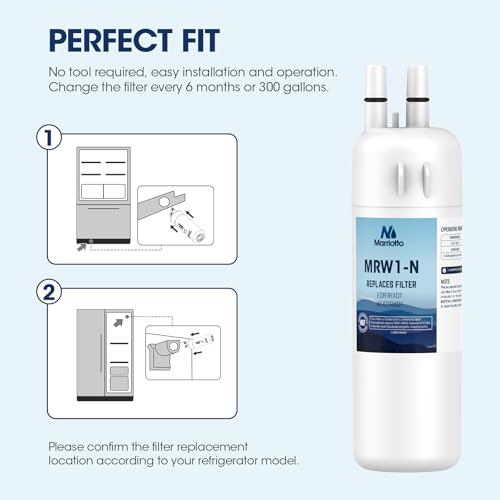 MARRIOTTO EDR1RXD1 Refrigerator Water Filter Compatible with Whirlpool W10295370A, WHR1RXD1, KAD1RXD1, Filter 1, W10295370, P4RFWB, P8RFWB2L, 46-9930, 46-9081 Refrigerator Water Filter, Pack of 3 - My Kitchen Products
