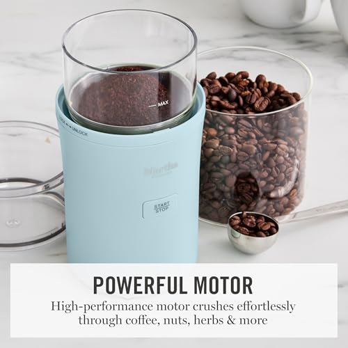 Martha Stewart Electric Coffee & Spice Grinder, Dual 2.5oz Removable Bowls, Storage Lids, Stainless Steel Blades, One Touch Pulse Control, 2-in-1 Compact, Beans & Spices, Herbs & Nuts, Sky Blue - My Kitchen Products