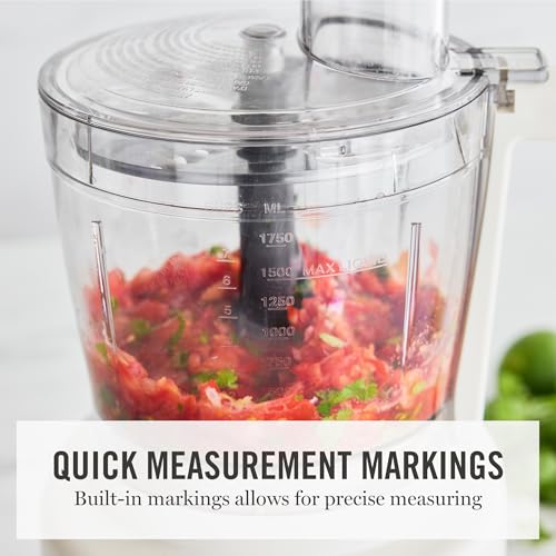 Martha Stewart Food Processor, 10-Cup Electric Chopper for Slicing, Shredding, Mincing and Puree, BPA-Free Twist & Lock Bowl, 3 Multipurpose Blades, Variable Speed Dial, Wide Feed Chute, Linen Cream - My Kitchen Products