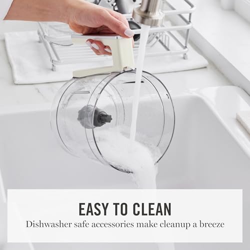 Martha Stewart Food Processor, 10-Cup Electric Chopper for Slicing, Shredding, Mincing and Puree, BPA-Free Twist & Lock Bowl, 3 Multipurpose Blades, Variable Speed Dial, Wide Feed Chute, Linen Cream - My Kitchen Products