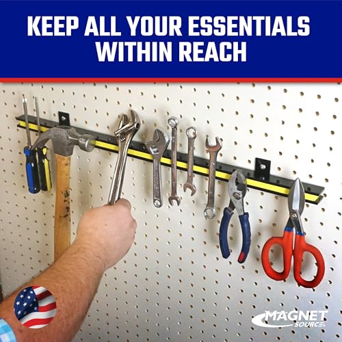 Master Magnetics 24" Magnetic Bar Tool Organizer - Easy to Install Magnet Storage Holder for House, Garage, Shed, or Job Site - Black Powder Coat - My Kitchen Products
