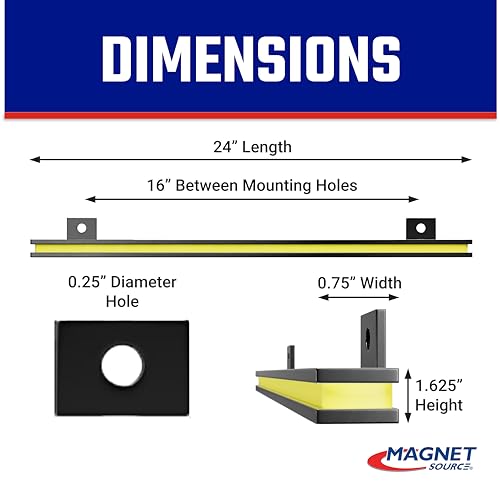Master Magnetics 24" Magnetic Bar Tool Organizer - Easy to Install Magnet Storage Holder for House, Garage, Shed, or Job Site - Black Powder Coat - My Kitchen Products