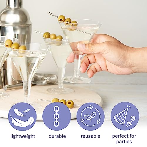 MATANA 48 Premium Plastic Martini Cocktail Glasses, 7 Oz - Elegant, Sturdy & Reusable - Manhattan, Margarita, Cosmopolitan, Desserts - Weddings, Birthdays, Christmas, Garden Parties - My Kitchen Products