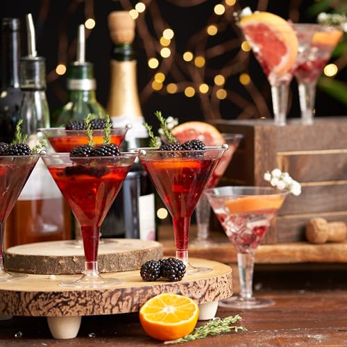 MATANA 48 Premium Plastic Martini Cocktail Glasses, 7 Oz - Elegant, Sturdy & Reusable - Manhattan, Margarita, Cosmopolitan, Desserts - Weddings, Birthdays, Christmas, Garden Parties - My Kitchen Products