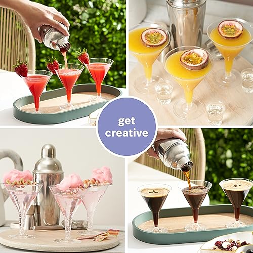 MATANA 48 Premium Plastic Martini Cocktail Glasses, 7 Oz - Elegant, Sturdy & Reusable - Manhattan, Margarita, Cosmopolitan, Desserts - Weddings, Birthdays, Christmas, Garden Parties - My Kitchen Products