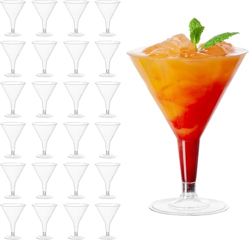 MATANA 48 Premium Plastic Martini Cocktail Glasses, 7 Oz, Elegant, Sturdy & Reusable, Manhattan, Margarita