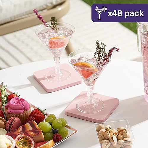 MATANA 48 Premium Plastic Martini Cocktail Glasses, 7 Oz - Elegant, Sturdy & Reusable - Manhattan, Margarita, Cosmopolitan, Desserts - Weddings, Birthdays, Christmas, Garden Parties - My Kitchen Products