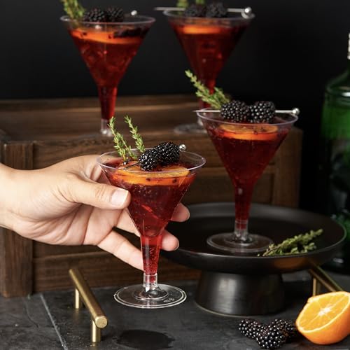 MATANA 48 Premium Plastic Martini Cocktail Glasses, 7 Oz - Elegant, Sturdy & Reusable - Manhattan, Margarita, Cosmopolitan, Desserts - Weddings, Birthdays, Christmas, Garden Parties - My Kitchen Products