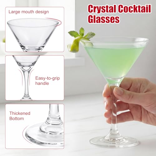 Maxdot Martini Glasses Set of 12, 9 oz Crystal Cocktail Glasses with 12 Metal Picks, Elegant Hand Blown Stemware for Espresso Martini, Gimlet, Cosmopolitan, Party, Home Bar, Glassware Gift Set - My Kitchen Products