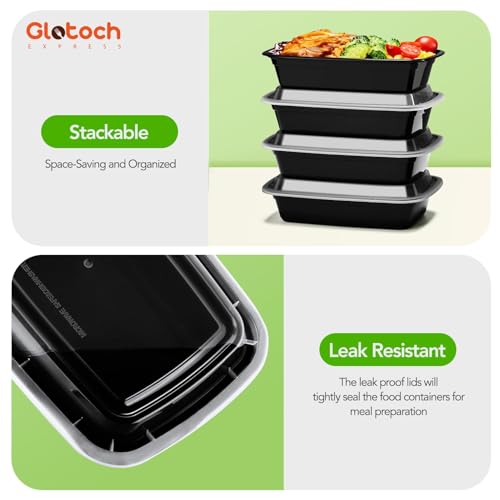 Meal Prep Containers 24oz-100 Pack (200-Piece) Reusable Food Storage Containers with Lids Microwave, Freezer, Dishwasher Safe - Leakproof & BPA Free Durable Plastic Bento Box for To Go Take Out - My Kitchen Products