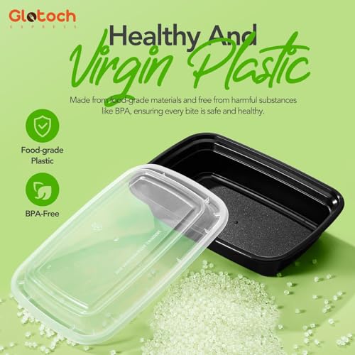 Meal Prep Containers 24oz-100 Pack (200-Piece) Reusable Food Storage Containers with Lids Microwave, Freezer, Dishwasher Safe - Leakproof & BPA Free Durable Plastic Bento Box for To Go Take Out - My Kitchen Products