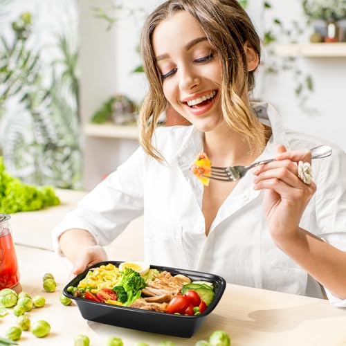 Meal Prep Containers 24oz-100 Pack (200-Piece) Reusable Food Storage Containers with Lids Microwave, Freezer, Dishwasher Safe - Leakproof & BPA Free Durable Plastic Bento Box for To Go Take Out - My Kitchen Products