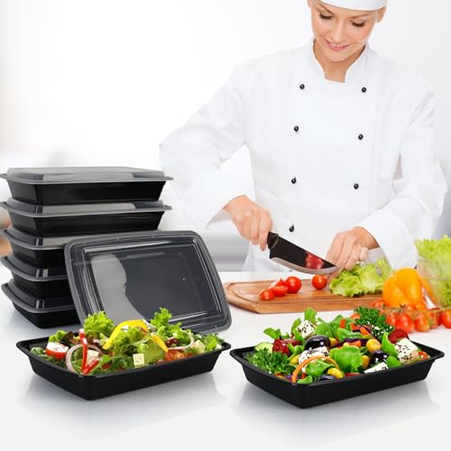 Meal Prep Containers Reusable - 48oz Food Storage Containers with Lids 30 Pack, To Go Food Containers for Meal Prep, Disposable To Go Container with Lids, BPA Free, Microwave/Dishwasher/Freezer Safe - My Kitchen Products