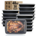 Meal Prep Containers Reusable - 48oz Food Storage Containers with Lids 30 Pack, To Go Food Containers for Meal Prep, Disposable To Go Container with Lids, BPA Free, Microwave/Dishwasher/Freezer Safe - My Kitchen Products