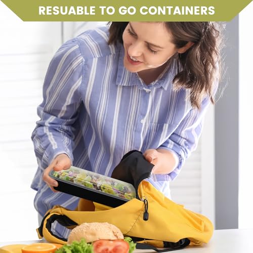 Meal Prep Containers Reusable - 48oz Food Storage Containers with Lids 30 Pack, To Go Food Containers for Meal Prep, Disposable To Go Container with Lids, BPA Free, Microwave/Dishwasher/Freezer Safe - My Kitchen Products
