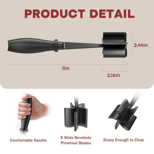 Meat Chopper, Hamburger Grinder, Premium Heat Resistant Smasher for Ground Beef, Burger Grinder Nylon Potato Mix Tool, Meat & Poultry Tenderizers-Black - My Kitchen Products