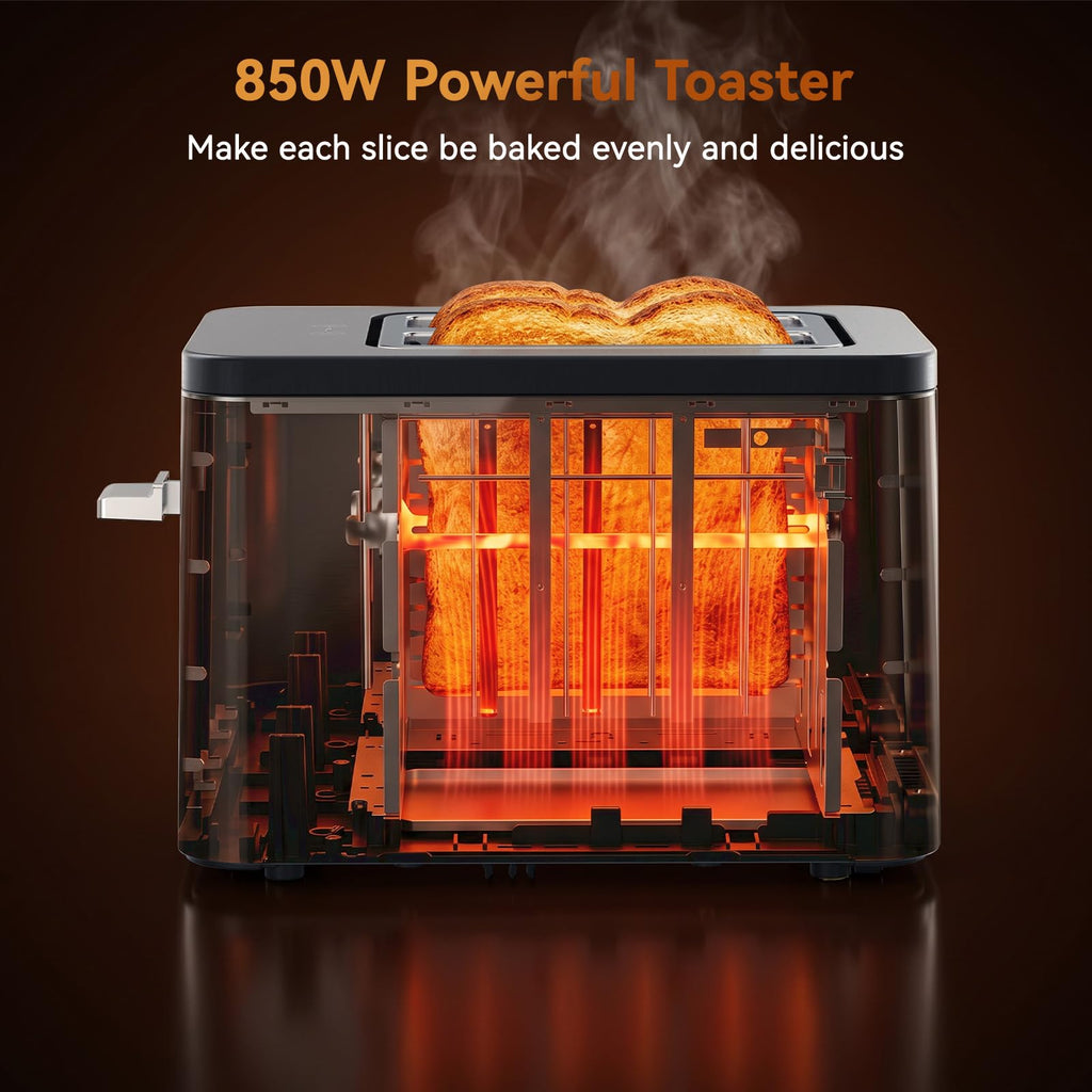Mecity 2 Slice Toaster Smart Touchscreen, Stainless Steel Wide Slot Toasters Defrost, Reheat, Memory Function, Auto Shutoff, Digital Electric Bread Toaster for Bagel Muffin Waffle, 120V - My Kitchen Products