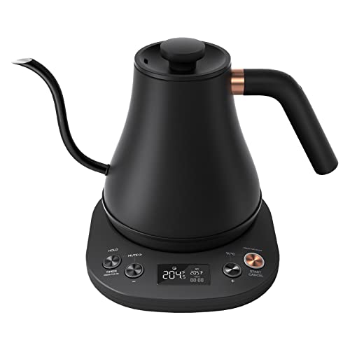 Mecity Electric Kettle Gooseneck Pour Over Kettle ±1℉ Temperature Control Quick Heating Water Boiler for Coffee & Tea & Formula Auto Shut Off Tea Kettle 1200 Watt, 0.8L, Matt Black, Barista Edition - My Kitchen Products