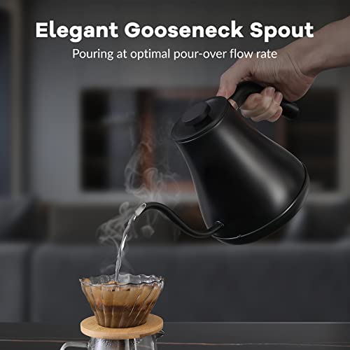 Mecity Electric Kettle Gooseneck Pour Over Kettle ±1℉ Temperature Control Quick Heating Water Boiler for Coffee & Tea & Formula Auto Shut Off Tea Kettle 1200 Watt, 0.8L, Matt Black, Barista Edition - My Kitchen Products