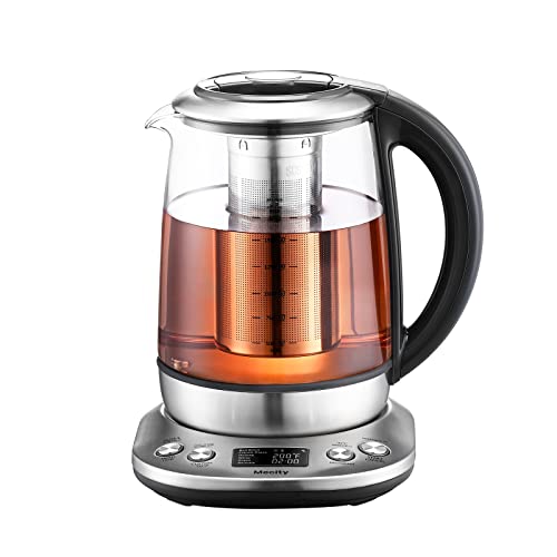 Mecity Electric Tea Kettle Borosilicate Glass Tea Maker With Temperature Control and Infuser - LCD Display and Preset Brewing Programs - 1.7 Liter Water Boiler - My Kitchen Products