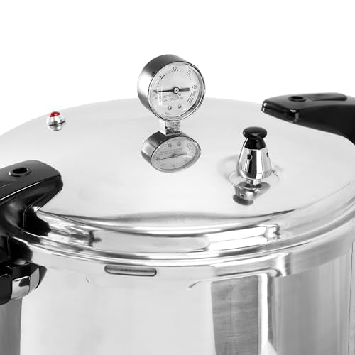 MegaChef 24 Quart Large Capacity Aluminum Stovetop Pressure Cooker for Induction and Gas Stove-Tops - My Kitchen Products