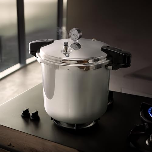 MegaChef 24 Quart Large Capacity Aluminum Stovetop Pressure Cooker for Induction and Gas Stove-Tops - My Kitchen Products