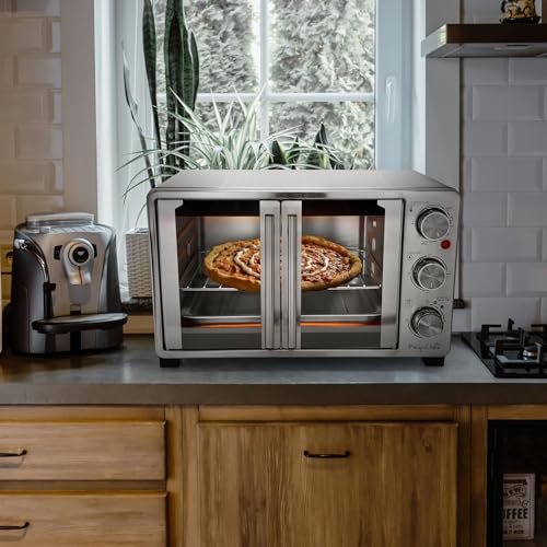 MegaChef 26.4 Quart French Door Multi-Function Stainless Steel Electric Toaster Oven with Temperature & Timer Control and Broil, Bake & Toast Functions - My Kitchen Products