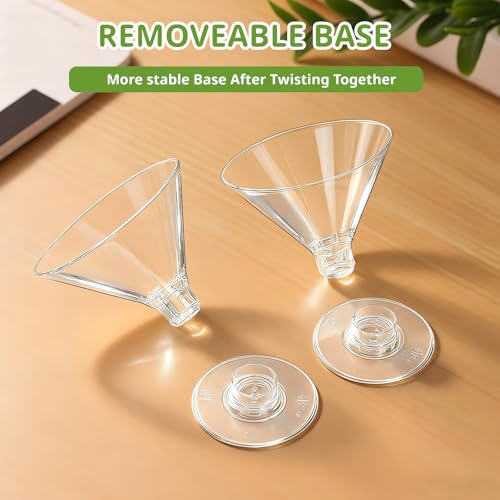 Meolibour 50 Pcs Disposable Plastic Martini Glasses for Parties 5oz, Unbreakable Clear Cocktail Dessert Parfait Glasses, Mini Martini Cups for Wedding Party Bowl Wine Ice Cream - My Kitchen Products