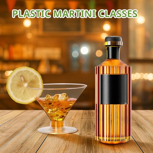 Meolibour 50 Pcs Disposable Plastic Martini Glasses for Parties 5oz, Unbreakable Clear Cocktail Dessert Parfait Glasses, Mini Martini Cups for Wedding Party Bowl Wine Ice Cream - My Kitchen Products