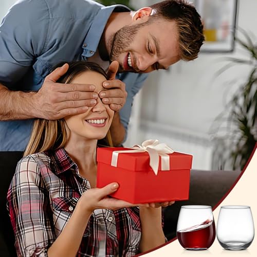 Meolibour Large Stemless Wine Glasses Set of 6, 17 Ounces Red & White Wine Glasses Tumbler for Party, Clear Drink Glasses, Ideal Wine Accessories Gift, Lead-free, Dishwasher Safe - My Kitchen Products