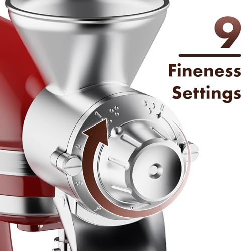Metal Grain Mill Attachment for KitchenAid Stand Mixer, Flour Mill Grinder for Kitchen Aid Accessories and Attachments, Fit for Grinding Non-Oily Dry Grain Corn, Coffee Bean, Buckwheat, Oats, Millet - My Kitchen Products