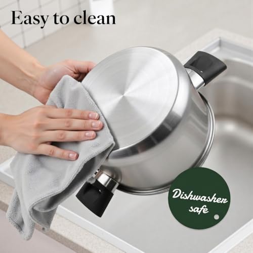 Meythway Stainless Steel Pots and Pans Set Non Toxic, 6PCs Kitchen Cookware Sets with Stay-Cool Handles, Dishwasher Safe&Compatible with All Stovetops(Gas,Electric&Induction) - My Kitchen Products
