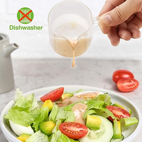 Mfacoy 2 Pack Measuring Cups, 75ML Espresso Cups with Handle, Espresso Shot Glasses with V-Shaped Mouth, Clear Accessories, Milk Frothing Pitcher - My Kitchen Products