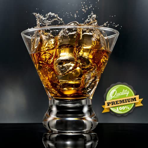 Mfacoy Martini Glasses Set of 9(Buy 8, get 1 Free), Crystal Cocktail Glasses 8 Ounces, Hand Blown Stemless Martini Glasses for Bar, Martini, Cosmopolitan, Manhattan, Gimlet, Pisco Sour Brandy - My Kitchen Products