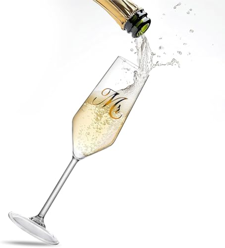 Mfacoy Mr. & Mrs. Champagne Flute Set, Wedding Decor - His and Hers, Wedding Toasting Glasses for Engagement Celebrations, Bridal Shower and Registry Idea, Tall Wine Glasses for Bride and Groom Gifts - My Kitchen Products