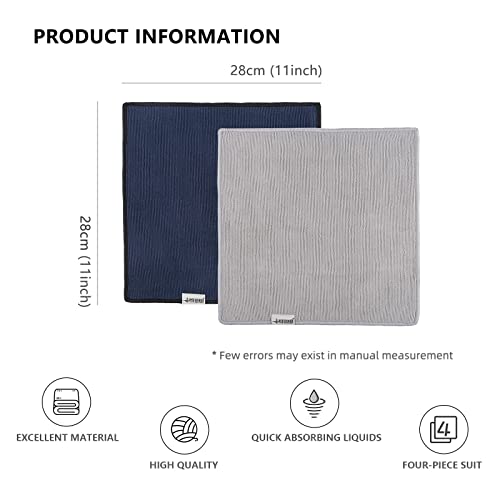 MHW-3BOMBER Barista Towels 4Pack, 11" Microfiber Barista Cloth Coffee Cleaning Towel - Coffee Cleaning Accessories fit Espresso Machine|Steam Wand|Countertop CT5322 - My Kitchen Products