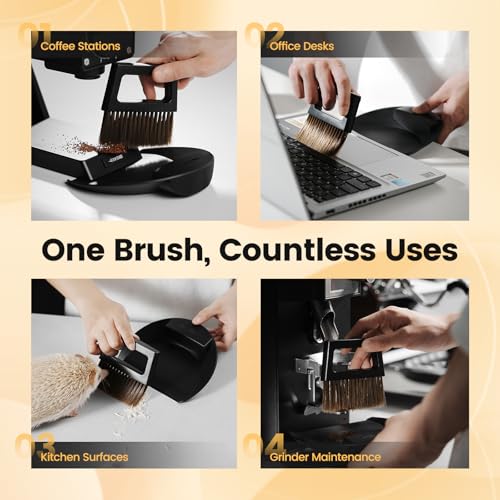 MHW-3BOMBER Small Coffee Brush, Hand Broom and Dustpan Set, Magnetic Small Brush and Dustpan Set Soft Bristles, Dust Pan Brush for Home Kitchen Coffee Counter Office, B5188B - My Kitchen Products