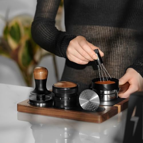 MHW-3BOMBER WDT Tool Espresso Distribution Tool with Magnetic Stand, Adjustable Needle Range, 0.4mm Stainless Steel Needles (8+6 Spare), Anti-Clumping Coffee Stirrer for 51/54/58mm Portafilter, T6126 - My Kitchen Products