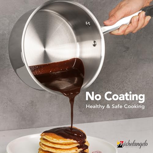 MICHELANGELO Stainless Steel Saucepan Set with Lids 1QT & 2QT & 3QT, Stainless Steel Sauce Pot Set 6pcs, Induction Saucepans, Nonstick Sauce Pan Set, Dishwasher Safe - My Kitchen Products