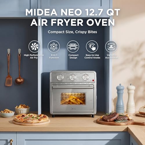 Midea Neo Air Fryer Toaster Oven Combo with Air Fry, Toast, Pizza, Broil, Bake, and Reheat Functions, 12.7 Quarts, Stainless Steel - My Kitchen Products