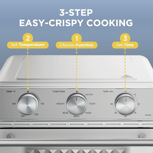 Midea Neo Air Fryer Toaster Oven Combo with Air Fry, Toast, Pizza, Broil, Bake, and Reheat Functions, 21.1 Quarts, Stainless Steel - My Kitchen Products