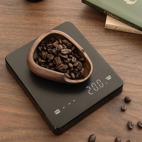 MIGAKU HOME Coffee Bean Dosing Cup & RDT Spray Bottle Set - Walnut Wood Espresso Accessories Kit with Static Reduction Spray, Measuring Tray for Coffee/Tea ﻿ - My Kitchen Products
