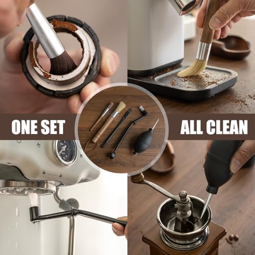 MIGAKU HOME Coffee Grinder Cleaning Kit - 5Pcs Large Soft Brush, Small Hard Brush, Group Head Brush, Long-reach Brush & Air Blower for Coffee & Espresso Machine Parts & Accessories - My Kitchen Products