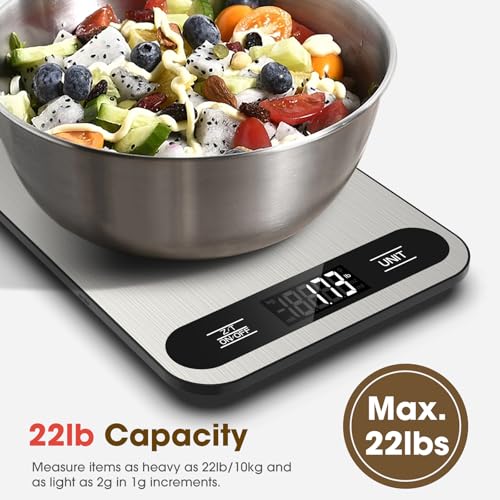 Mik-Nana Food Scale, 22lb Digital Kitchen Scale with 6 Units Tare Function - My Kitchen Products