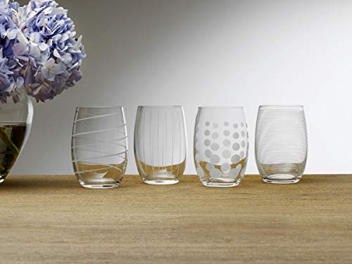 Mikasa Cheers Stemless Wine Glasses, Set of 4, 17-Ounce Clear Glasses, Durable and Elegant, Perfect for Red or White Wine, Dishwasher Safe - My Kitchen Products