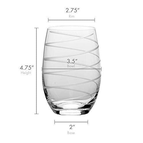 Mikasa Cheers Stemless Wine Glasses, Set of 4, 17-Ounce Clear Glasses, Durable and Elegant, Perfect for Red or White Wine, Dishwasher Safe - My Kitchen Products