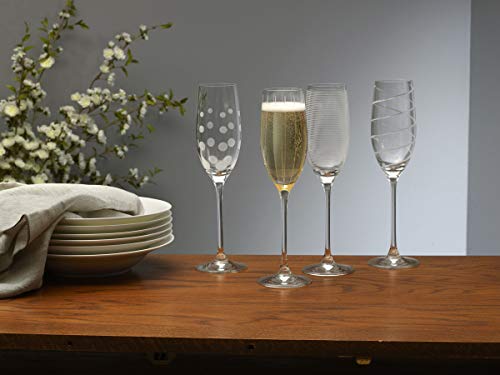 Mikasa Crystal Cheers Champagne Flutes, Set of 4, 8 fluid ounces - My Kitchen Products